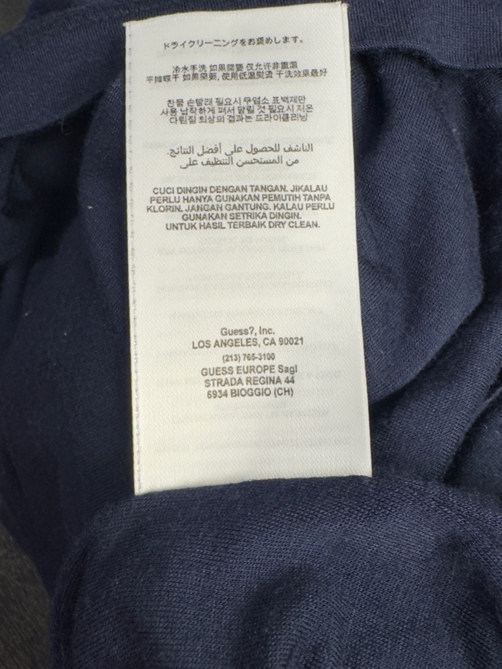 Guess Navy Ruffle-Front Mini Dress - Picture 5 of 6